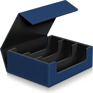 Kitoyz 1800  Trading Card Storage Box, Magnetic Closure Card Deck Boxes, PU Leather Card Box Card Storage Case for Magic Commander Game Cards Sport Cards