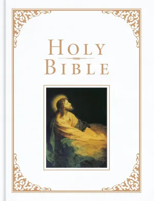 KJV Family Bible, Deluxe White Bonded Leather Over Board, Red Letter, Pure Cambridge Text, Family Presentation Section, Keepsake, Easy-to-Read Bible MCM Type Bonded Leather – September 15, 2022