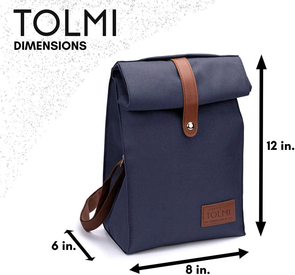 KRYO Insulated Lunch Bag by Tolmi Small reusable cooler bag - A travel lunchbox, shoulder strap for adult men and women waterproof lunchboxes work, office, beach