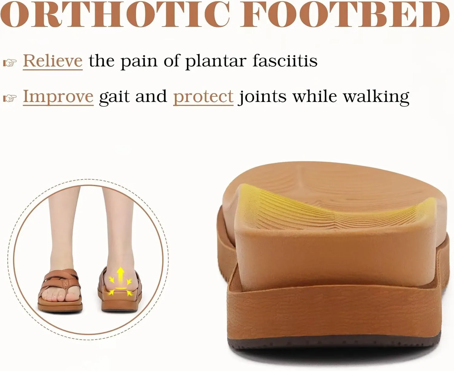KuaiLu Womens Dressy Orthotic Flip Flops Trendy Comfortable Cushion Recovery Walking Criss Cross Thong Sandals Lightweight Yoga Foam Summer Slides with Plantar Fasciitis Arch Support
