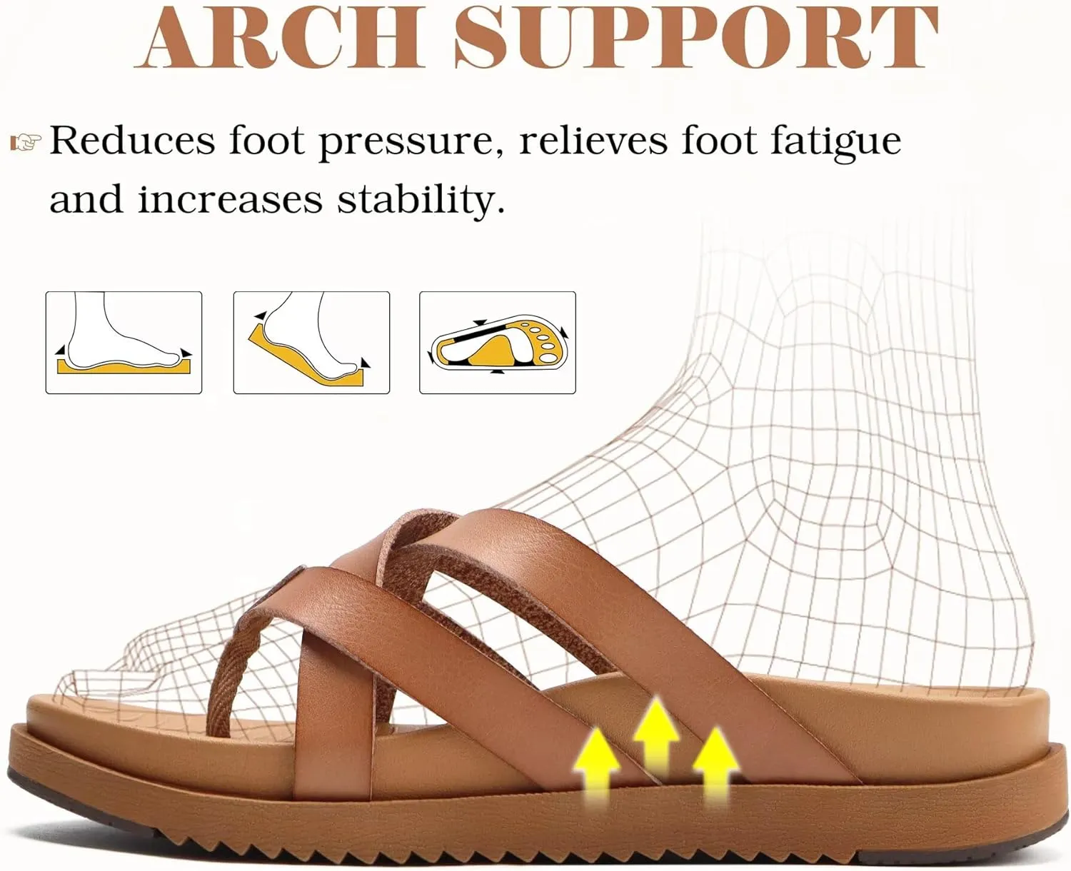 KuaiLu Womens Dressy Orthotic Flip Flops Trendy Comfortable Cushion Recovery Walking Criss Cross Thong Sandals Lightweight Yoga Foam Summer Slides with Plantar Fasciitis Arch Support