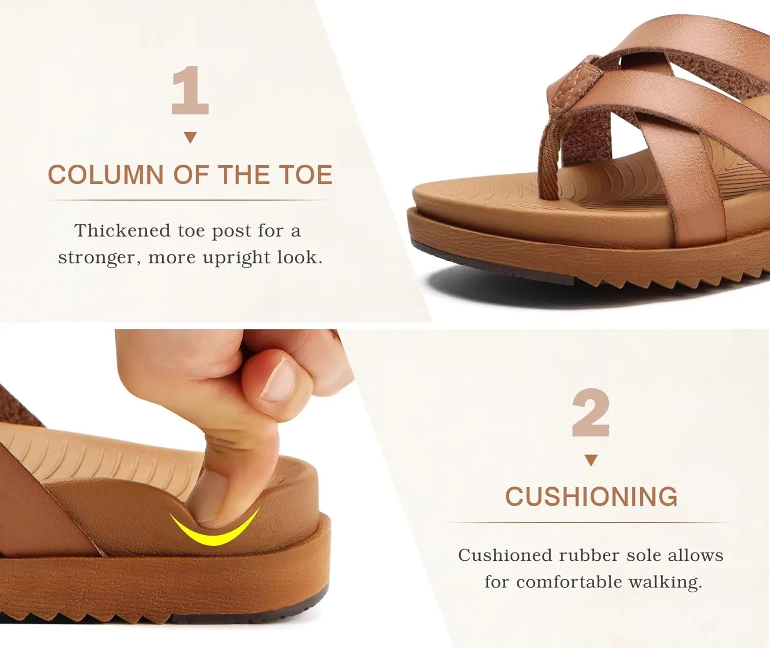 KuaiLu Womens Dressy Orthotic Flip Flops Trendy Comfortable Cushion Recovery Walking Criss Cross Thong Sandals Lightweight Yoga Foam Summer Slides with Plantar Fasciitis Arch Support