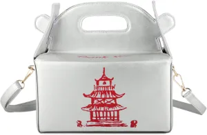 KUANG! Fashion Crossbody Handbags Takeout Box Shoulder Bag Chinese Tower Pu Packing Box Purse for Girls