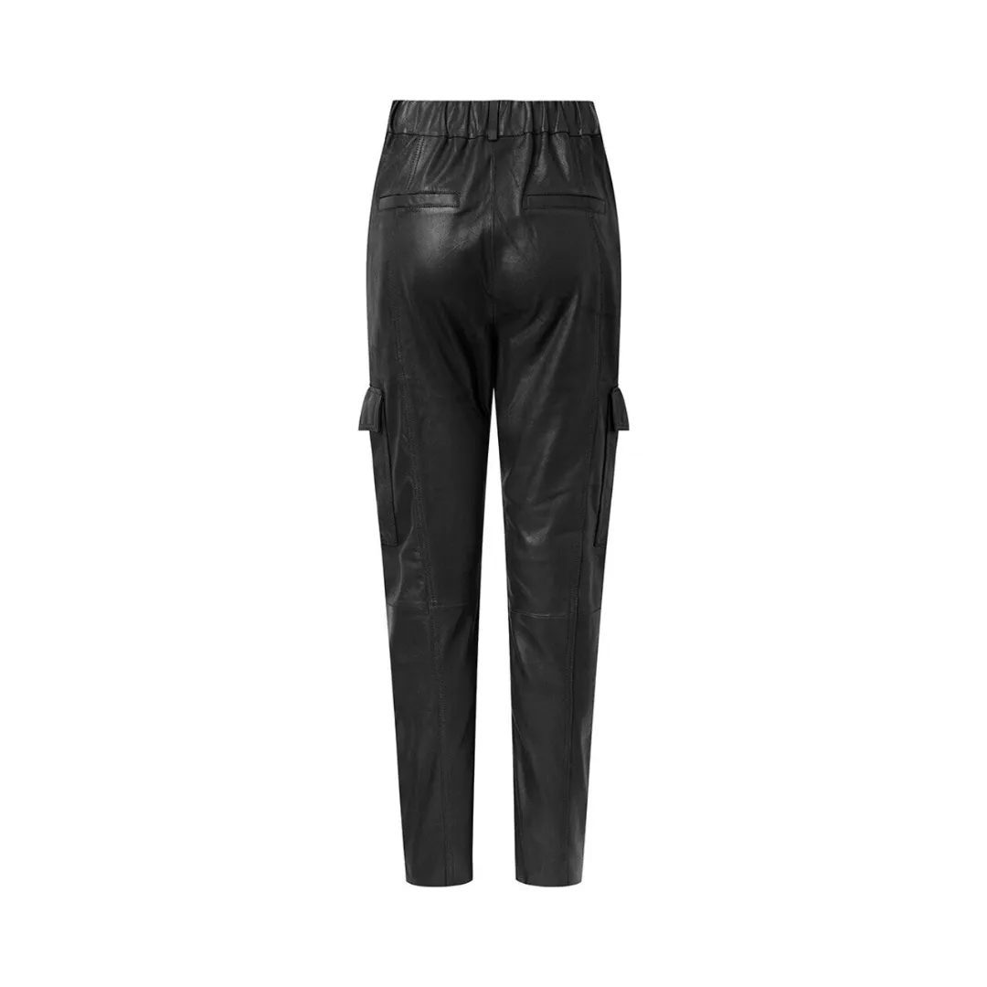 Ladies cargo leather pants