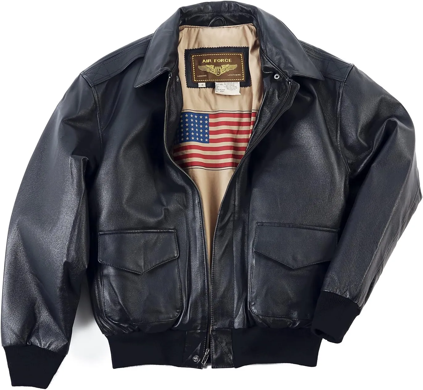Landing Leathers Men Air Force A-2 Leather Flight Bomber Jacket (Also available in Big & Tall)