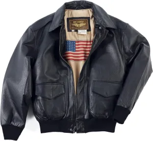 Landing Leathers Men Air Force A-2 Leather Flight Bomber Jacket (Also available in Big & Tall)