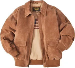 Landing Leathers Men Air Force A-2 Suede Leather Flight Bomber Jacket (Also available in Big & Tall)