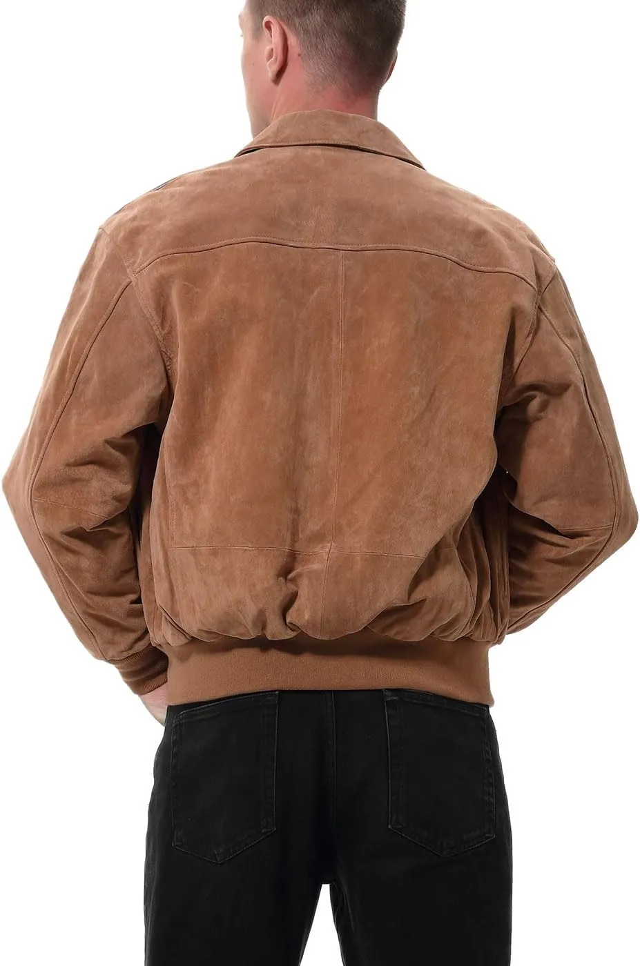 Landing Leathers Men Air Force A-2 Suede Leather Flight Bomber Jacket (Also available in Big & Tall)