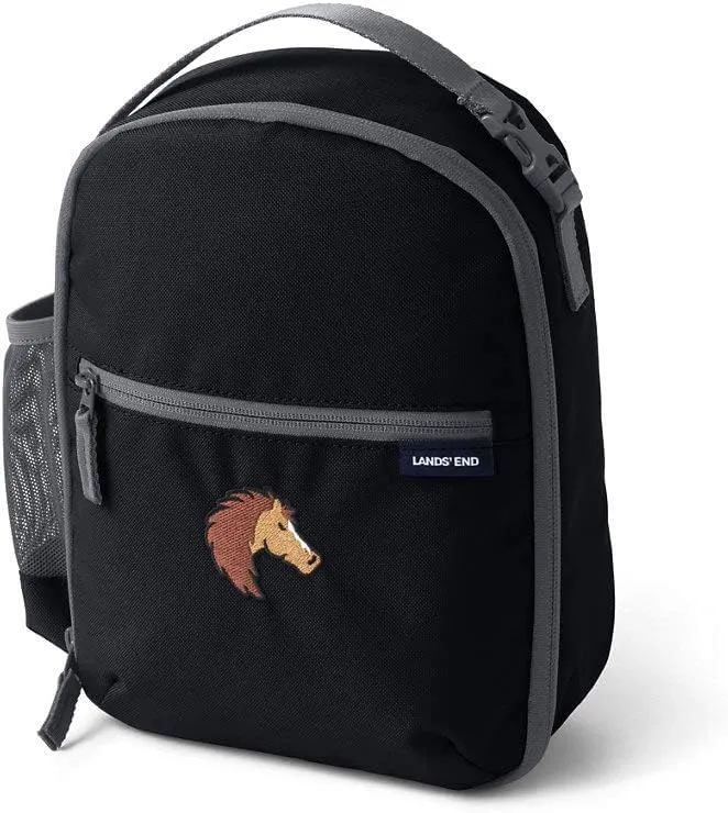 Lands' End Kids' Soft Sided Lunch Box Black