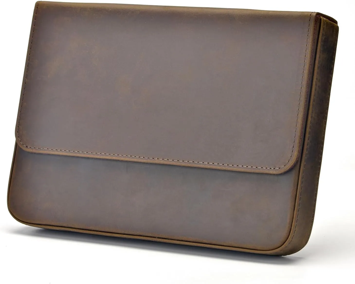 Lanxivi 12 Fountain Pen Case Genuine Leather Organizer, Crazy Horse Cowhide Leather Portable Pen Bag Pouch Drawer Style