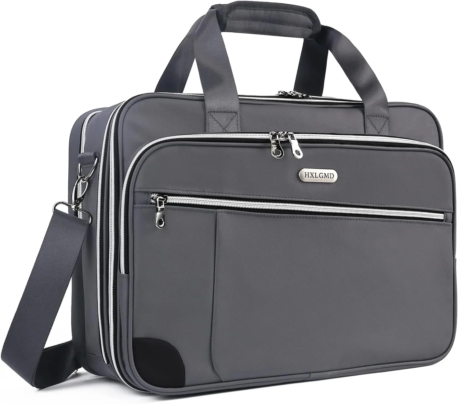 Laptop Bag Premium Laptop Briefcase Expandable Fits Up to 17 Inch Water-Repellent Large Messenger Computer Bag Travel/Business/Work/for Men Women,Grey…