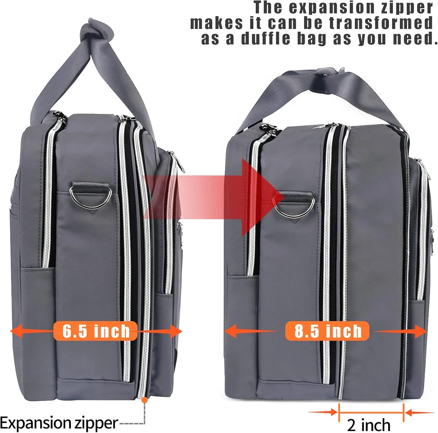 Laptop Bag Premium Laptop Briefcase Expandable Fits Up to 17 Inch Water-Repellent Large Messenger Computer Bag Travel/Business/Work/for Men Women,Grey…