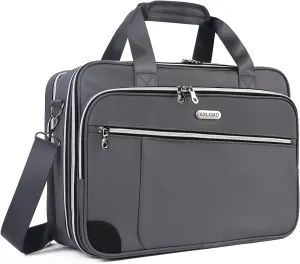 Laptop Bag Premium Laptop Briefcase Expandable Fits Up to 17 Inch Water-Repellent Large Messenger Computer Bag Travel/Business/Work/for Men Women,Grey…
