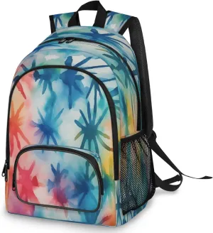 Large Backpack for Women, Watercolor Explosion Travel Backpack Carry On Backpack Waterproof Backpack Colorful Spray Book Bags With Chest Strap for Women Men