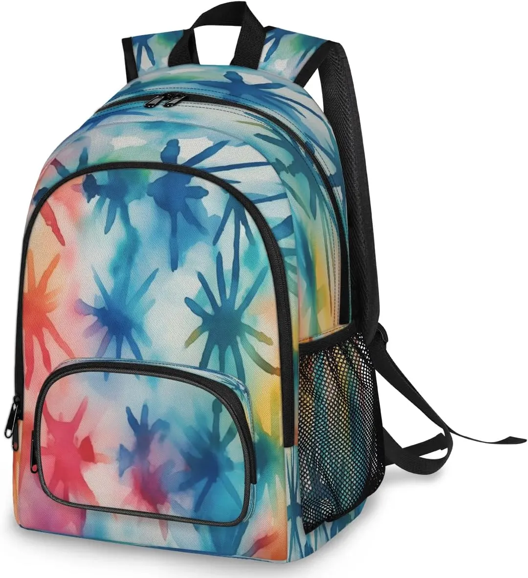 Large Backpack for Women, Watercolor Explosion Travel Backpack Carry On Backpack Waterproof Backpack Colorful Spray Book Bags With Chest Strap for Women Men