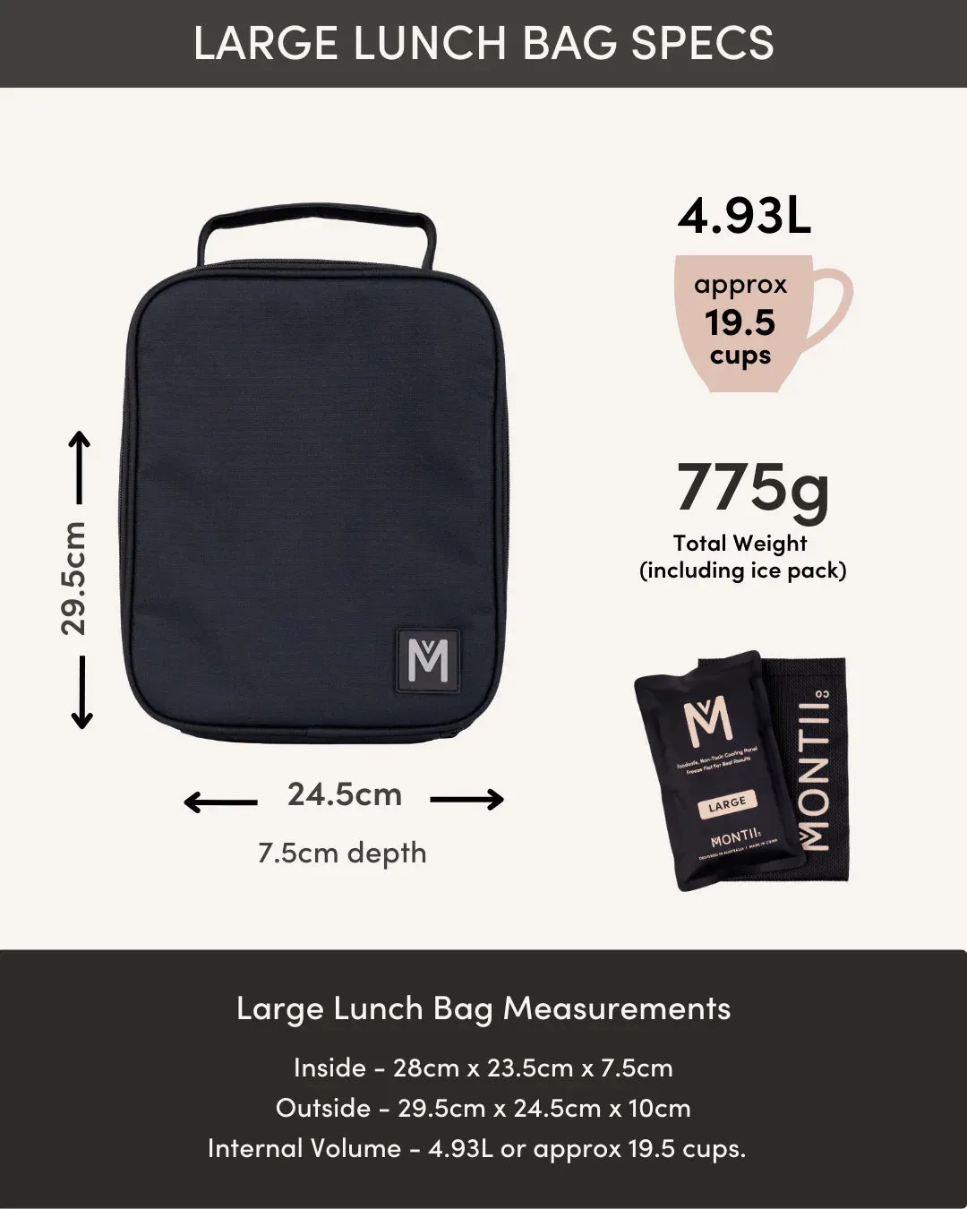 Large Insulated Lunch Bag | Midnight