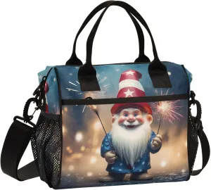 Large Lunch Bag, Dwarf with Fairy Wand Insulated Lunch Box Portable Cooler Bag Tote Bag for Students Adults School Office Picnic Hiking, M