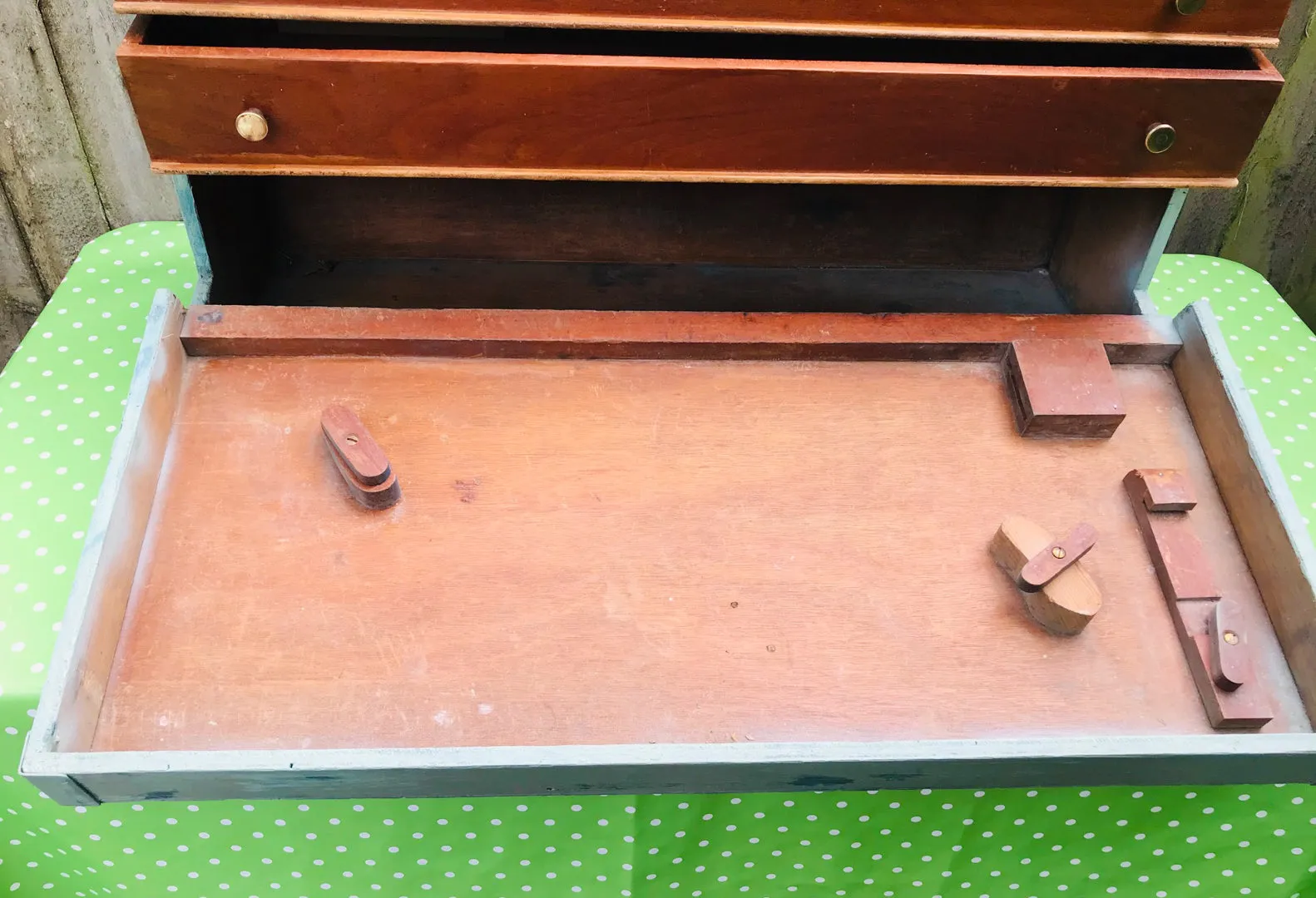 Large wooden carpenter's chest