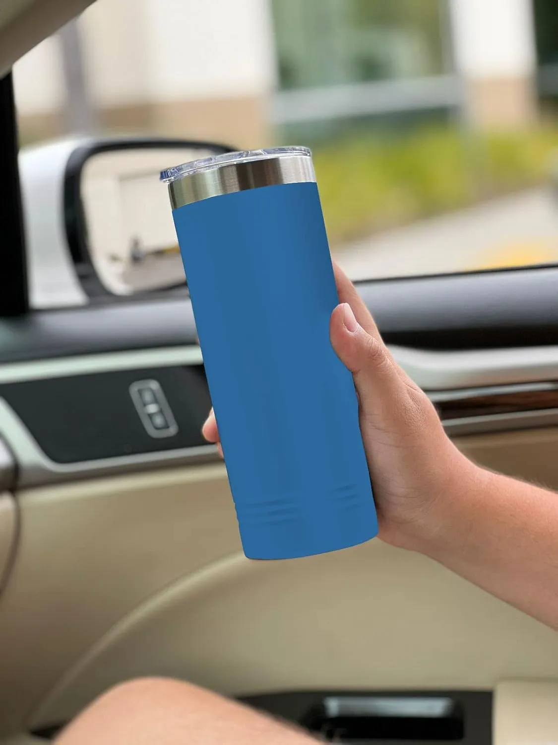 LaserGram 22oz Vacuum Insulated Skinny Tumbler, Boat Anchor, Personalized Engraving Included (Dark Blue)