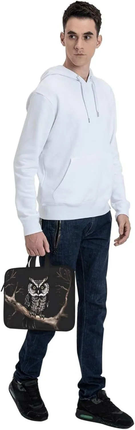 Late Night Owl Laptop Shoulder Bag Portable Laptop Bag Laptop Case Crossbody Briefcase w/Strap Handle