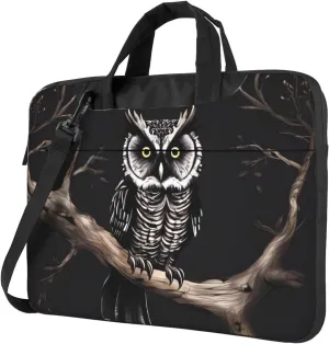 Late Night Owl Laptop Shoulder Bag Portable Laptop Bag Laptop Case Crossbody Briefcase w/Strap Handle