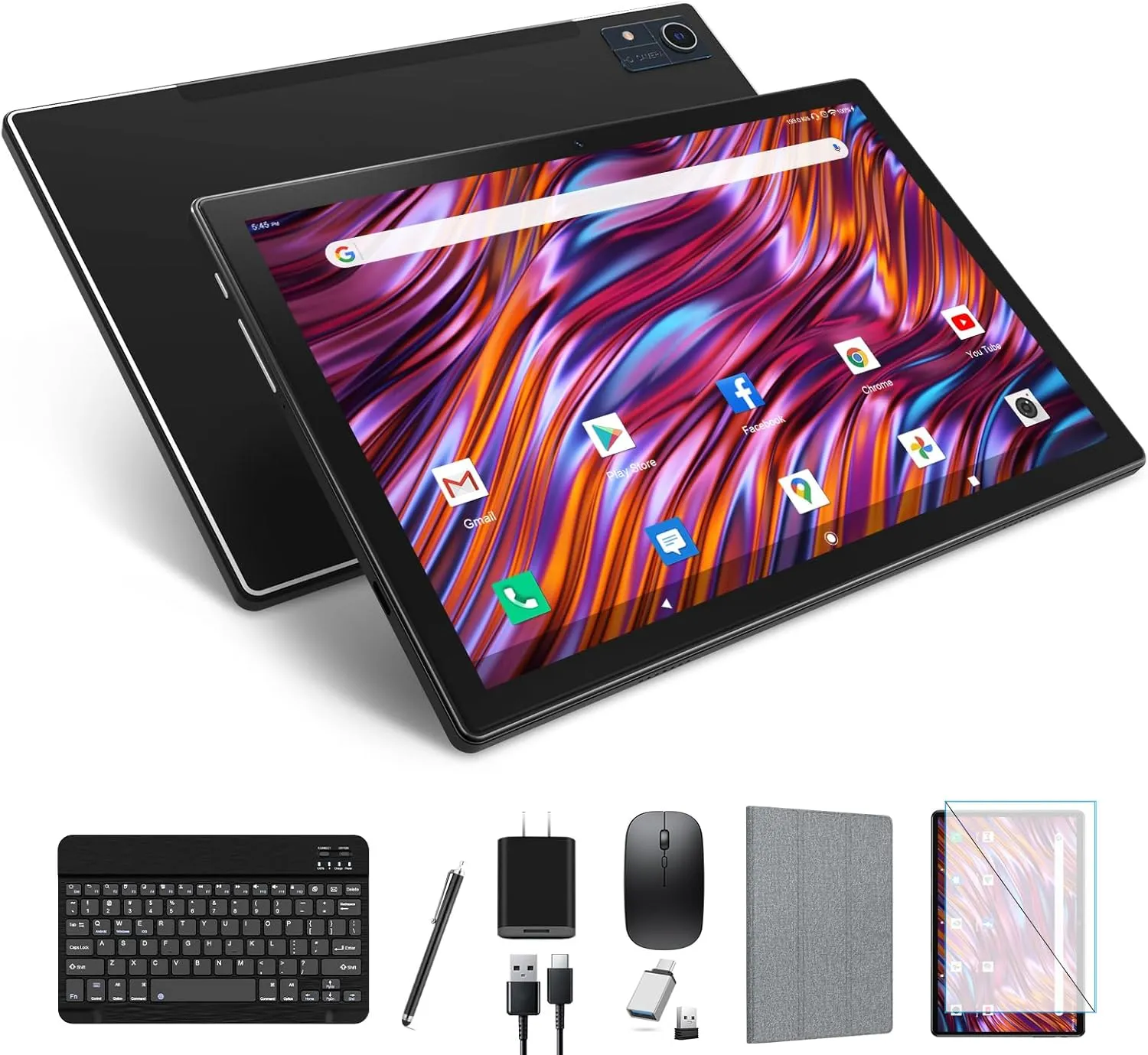 Latest 2025 Android 13 Tablet, 128GB 16(8 8 Expand)GB/512GB Expandable, Octa-Core Tablet with 5G WiFi, 8000mAh Battery, 10.1 inch Tableta with 21MP Camera, Tableta with Keyboard, Bluetooth,Mouse, Case