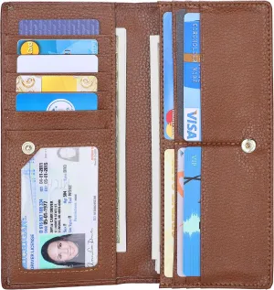 Lavemi Ultra Slim Thin Leather Women Wallet RFID Blocking Credit Card Holder Bifold Long Ladies Billfold