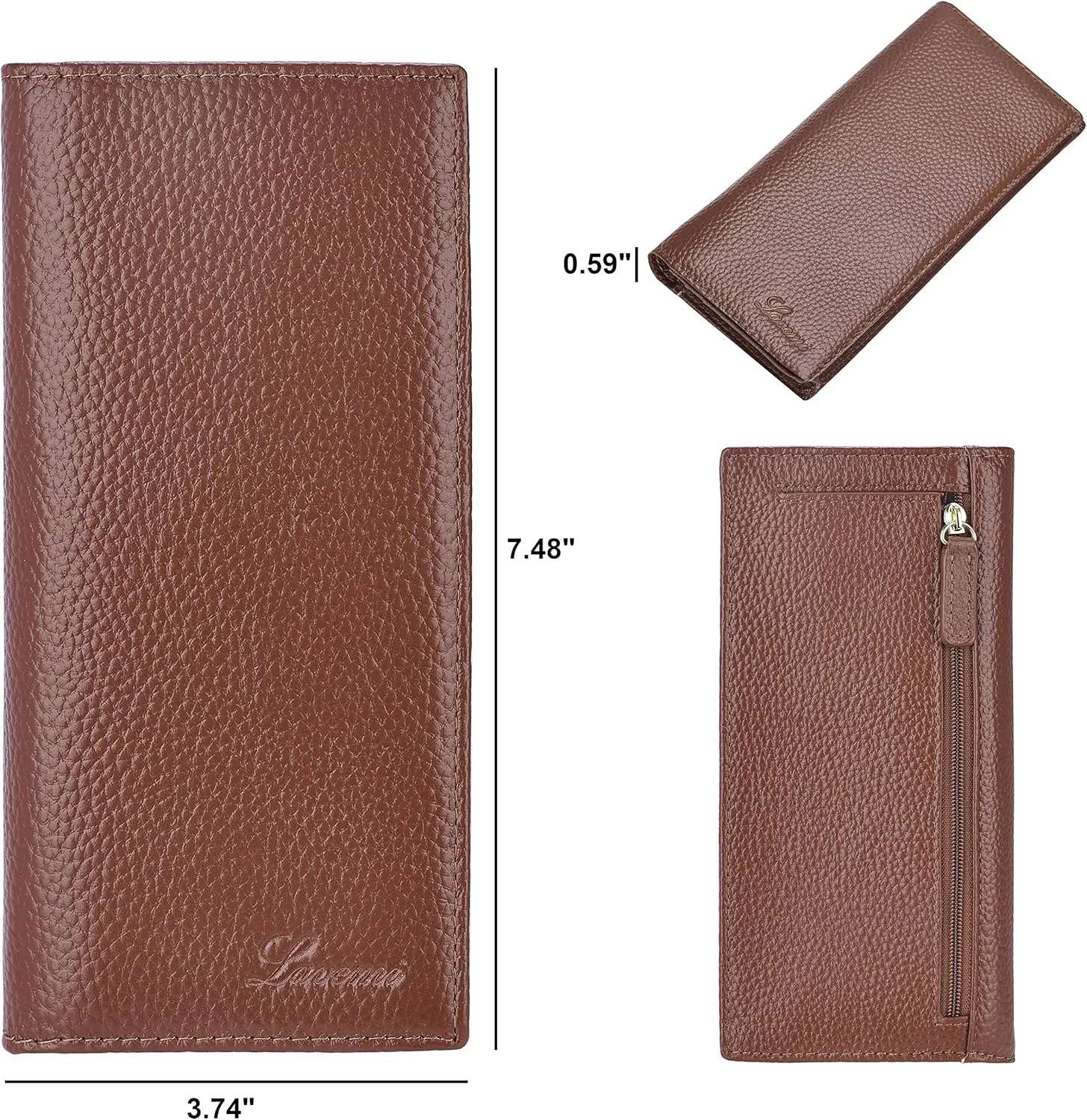 Lavemi Ultra Slim Thin Leather Women Wallet RFID Blocking Credit Card Holder Bifold Long Ladies Billfold