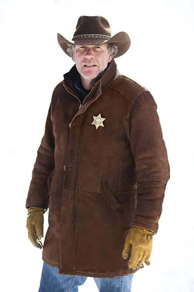 Laverapelle Men's Genuine Cow Suede Leather Coat (Brown, Officer Coat) - 1502774