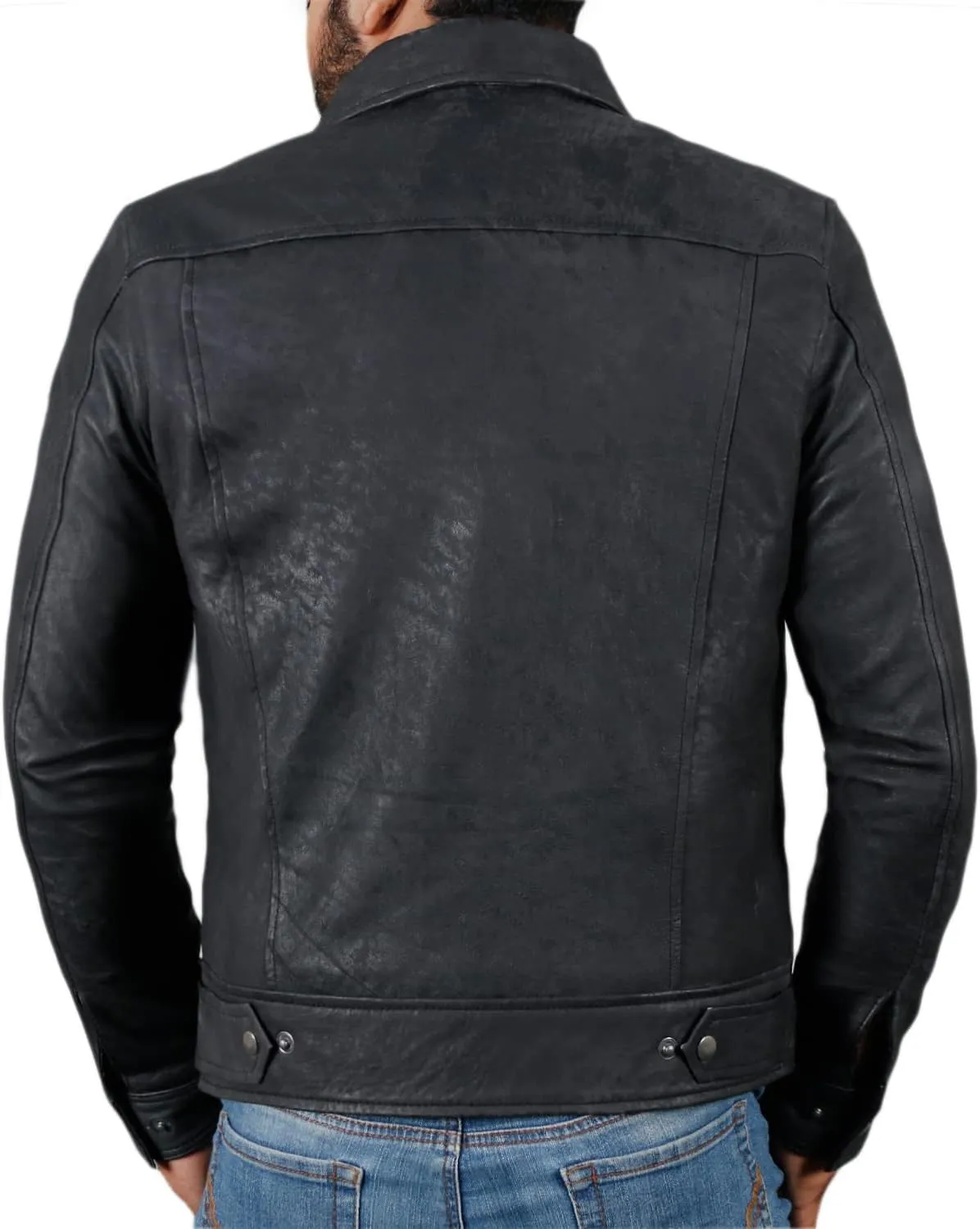 Laverapelle Men's Genuine Lambskin Leather Jacket (Black, Biker Jacket) - 1501200