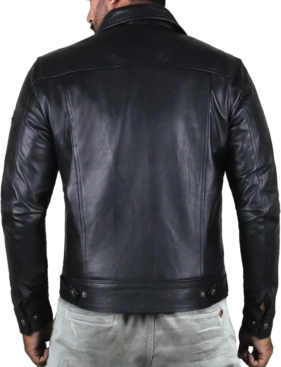 Laverapelle Men's Genuine Lambskin Leather Jacket (Black, Biker Jacket) - 1501200