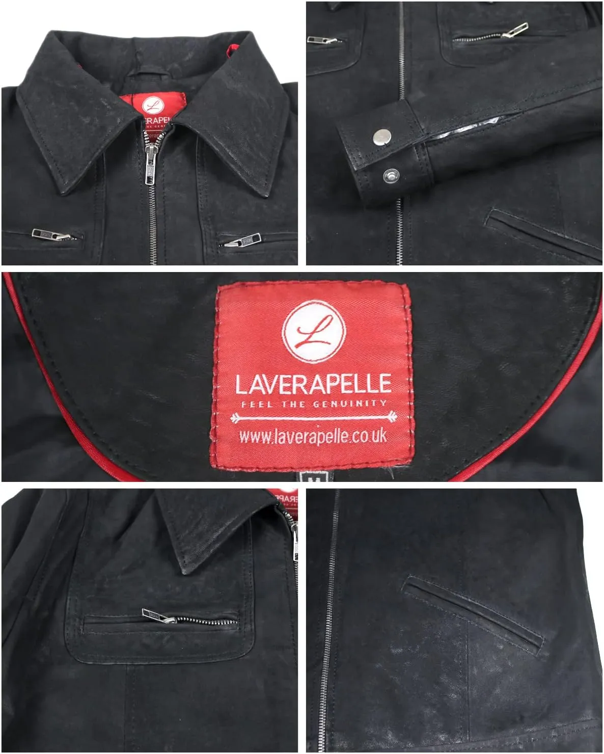 Laverapelle Men's Genuine Lambskin Leather Jacket (Black, Biker Jacket) - 1501200