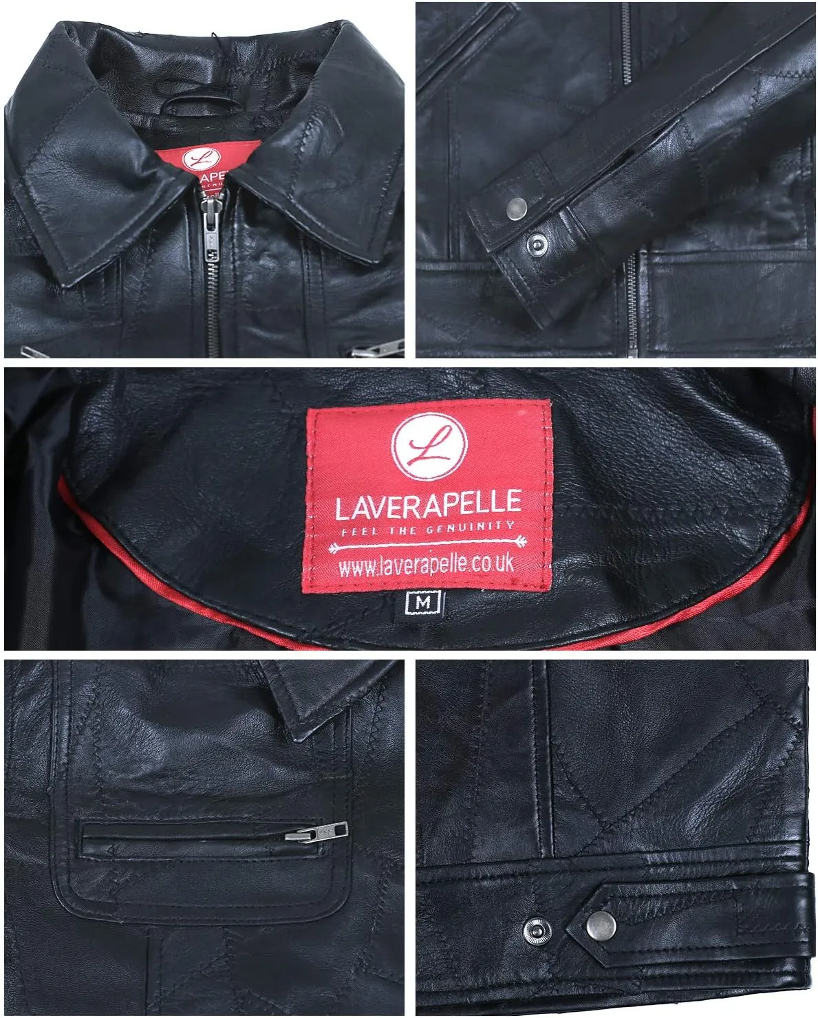 Laverapelle Men's Genuine Lambskin Leather Jacket (Black, Biker Jacket) - 1501200