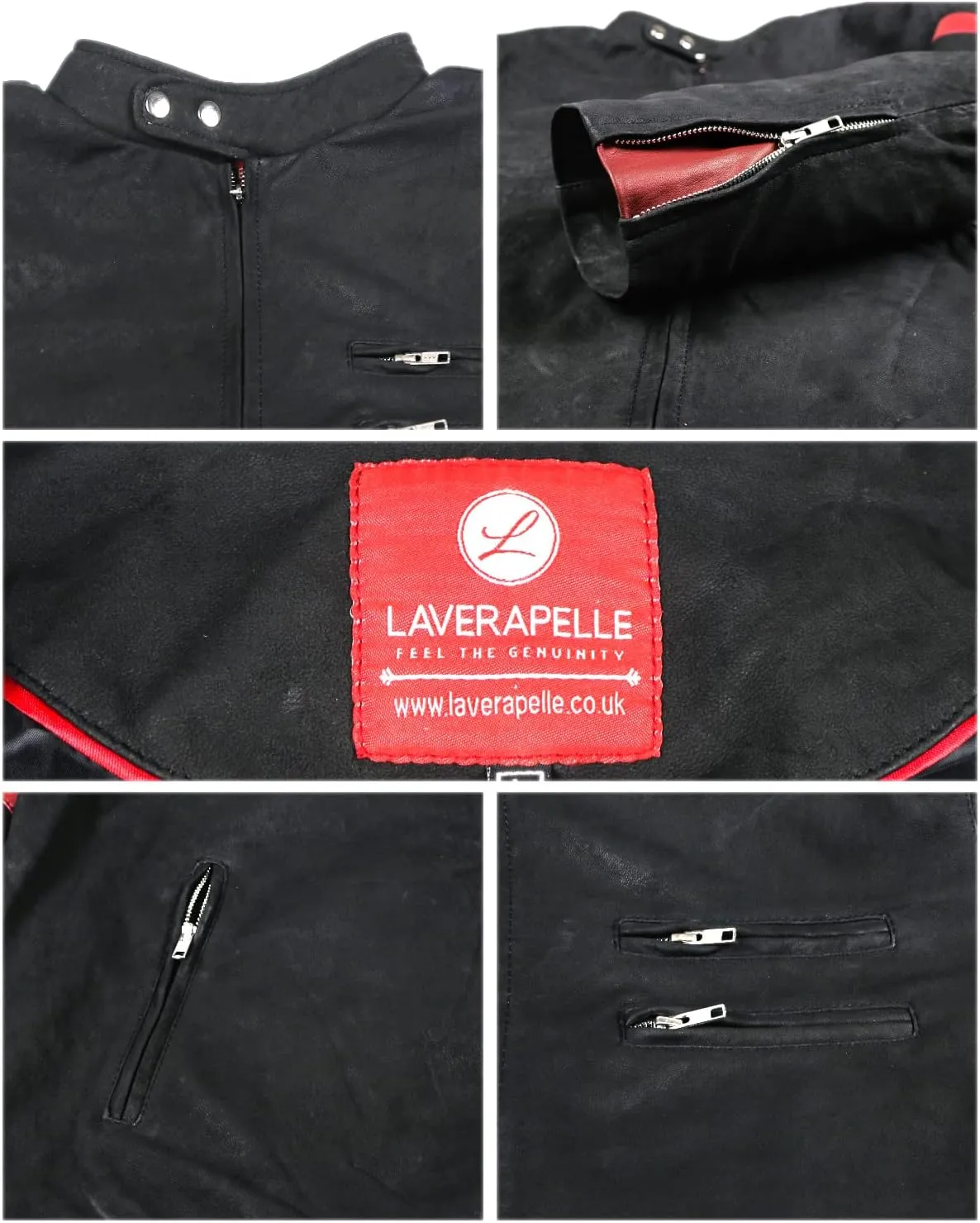 Laverapelle Men's Genuine Lambskin Leather Jacket (Black, Biker Jacket) - 1501535
