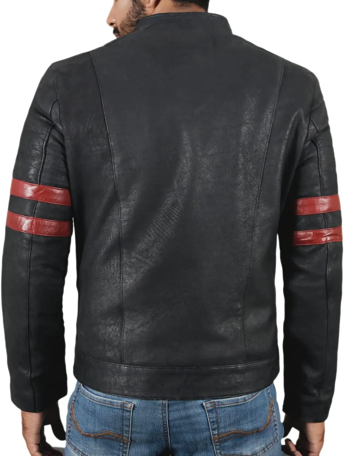 Laverapelle Men's Genuine Lambskin Leather Jacket (Black, Biker Jacket) - 1501535