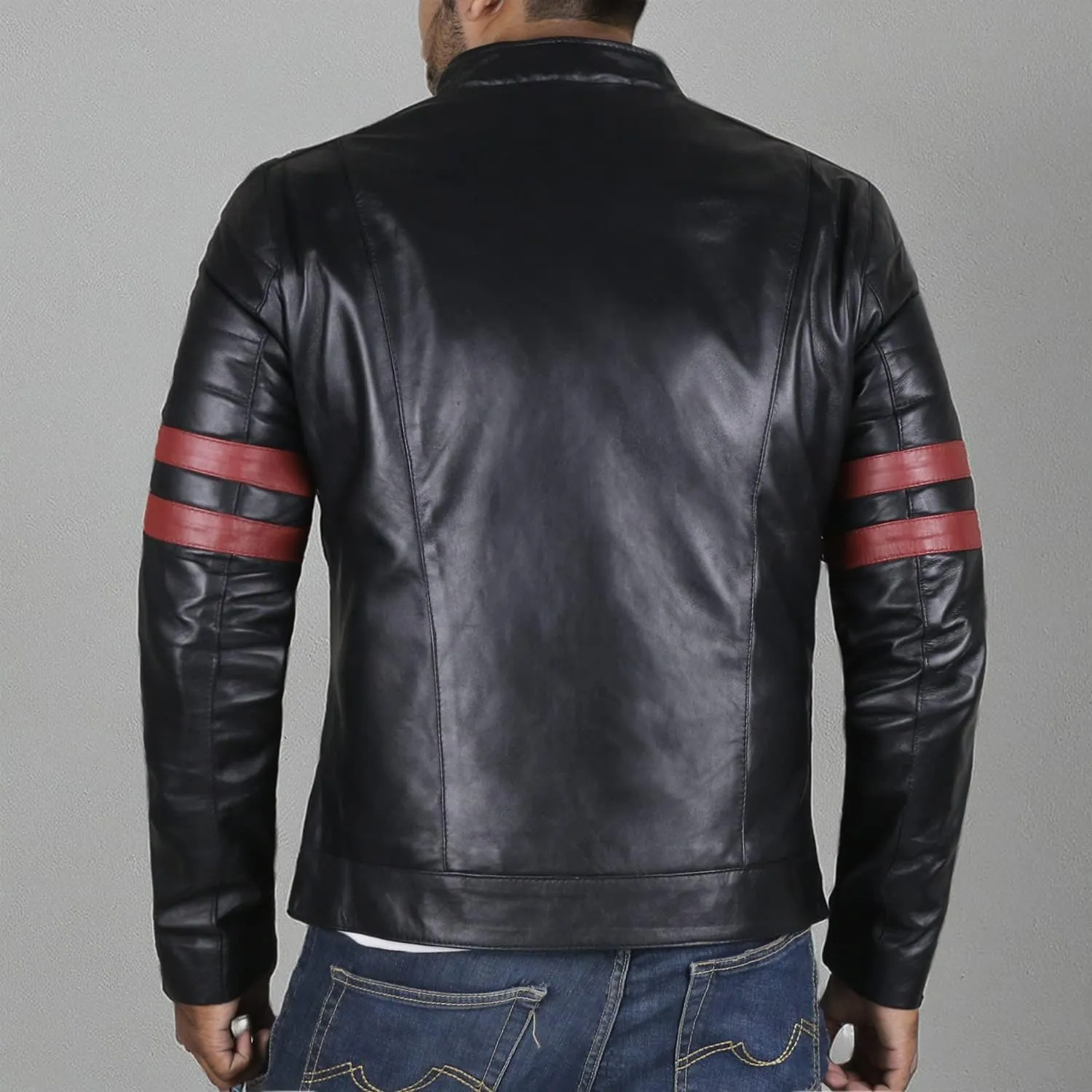 Laverapelle Men's Genuine Lambskin Leather Jacket (Black, Biker Jacket) - 1501535