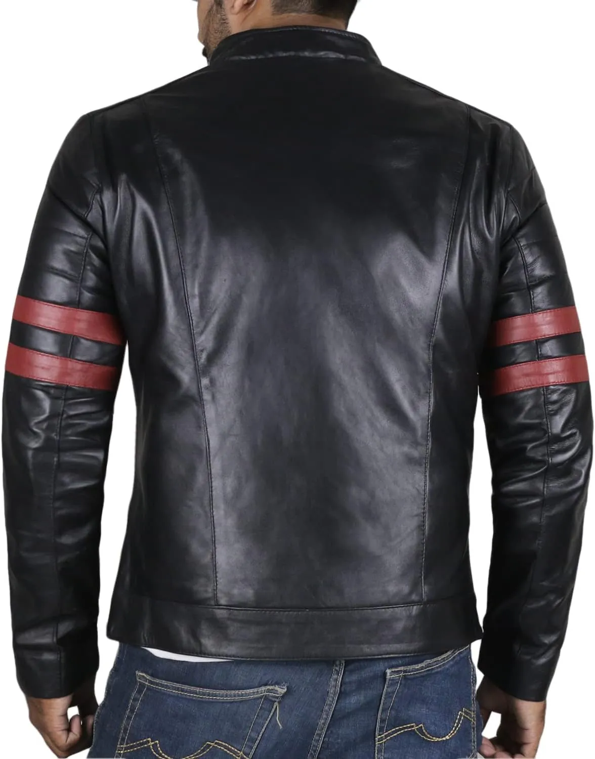 Laverapelle Men's Genuine Lambskin Leather Jacket (Black, Biker Jacket) - 1501535