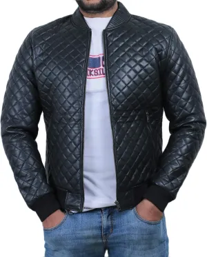 Laverapelle Men's Genuine Lambskin Leather Jacket (Black, Bomber Jacket) - 1801006