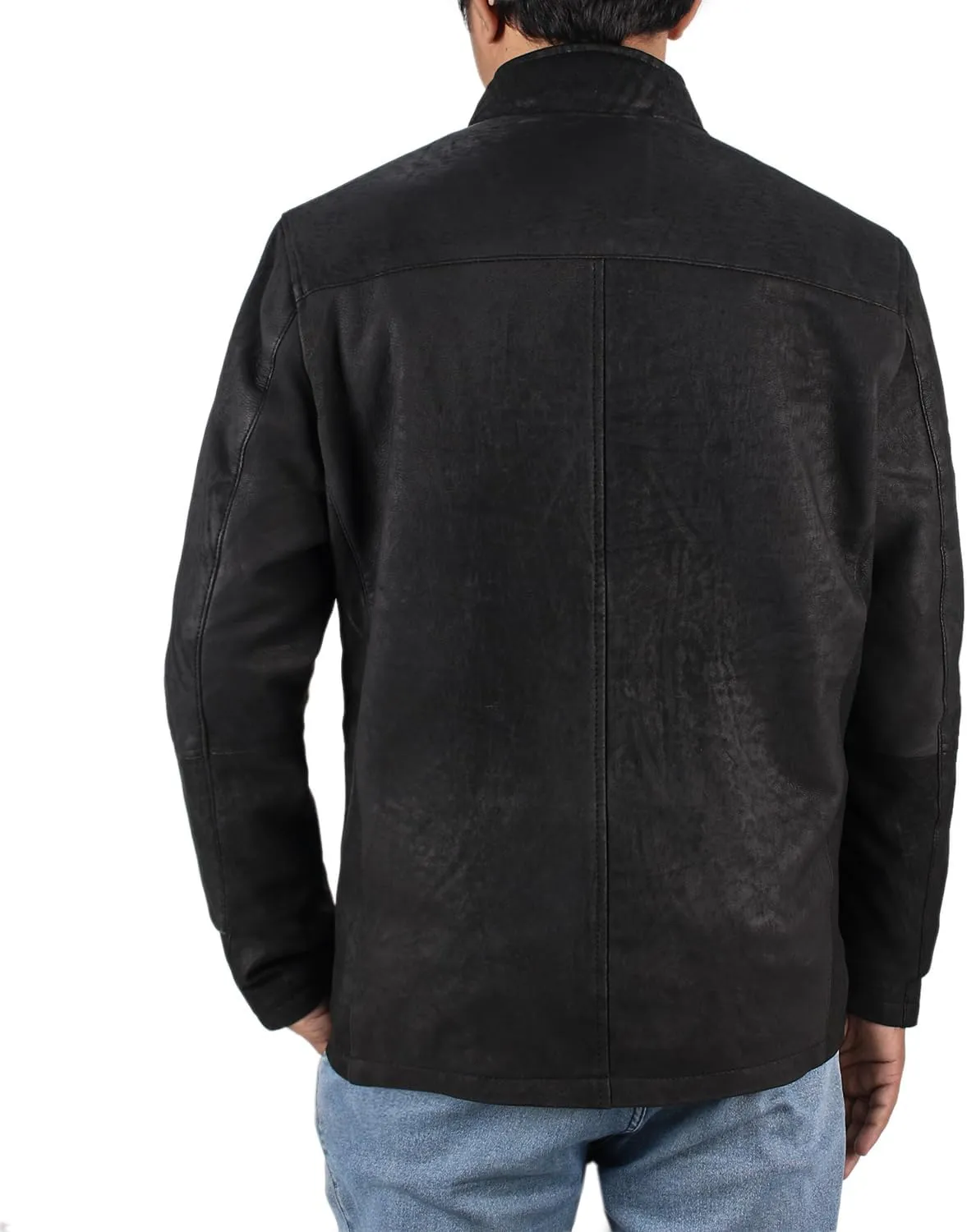 Laverapelle Men's Genuine Lambskin Leather Jacket (Black, Classic Jacket) - 1501135