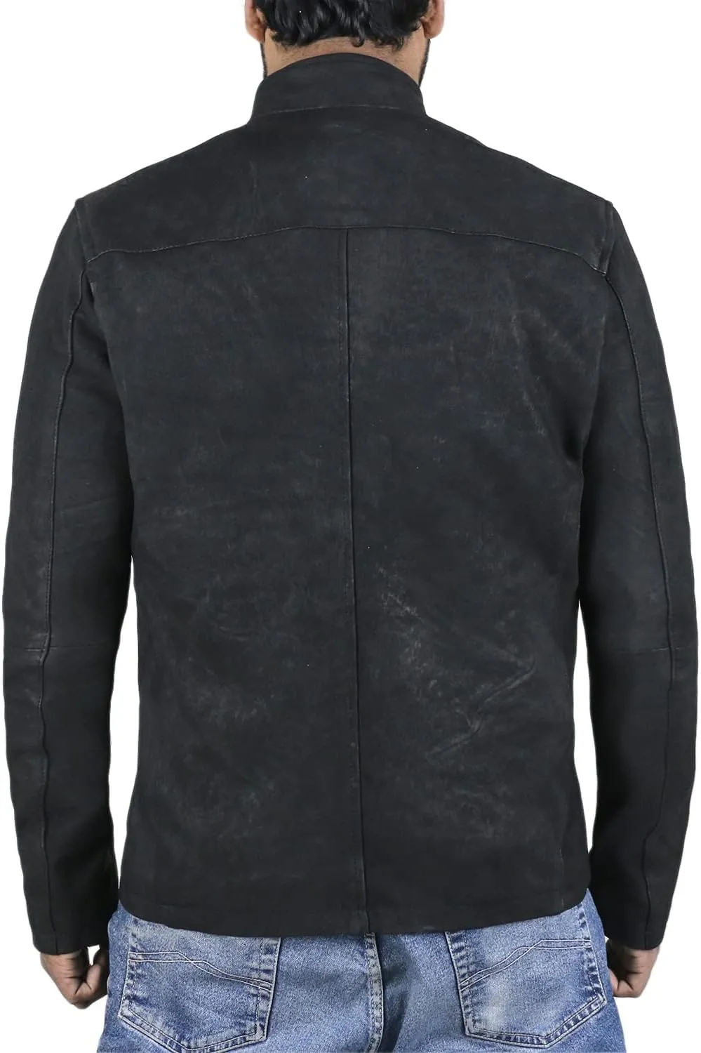 Laverapelle Men's Genuine Lambskin Leather Jacket (Black, Classic Jacket) - 1501135