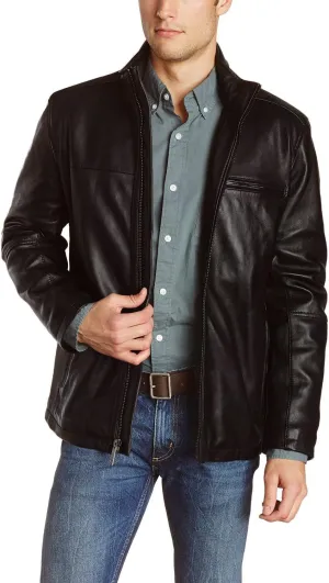 Laverapelle Men's Genuine Lambskin Leather Jacket (Black, Classic Jacket) - 1501135