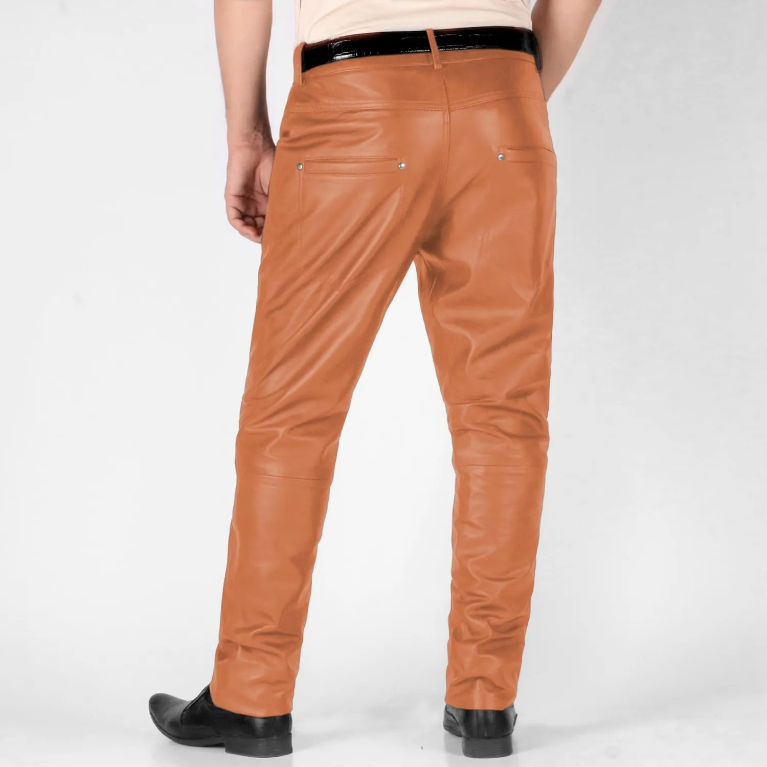 Laverapelle Men's Genuine Lambskin Leather Pants (Black, Leather Jeans) - 1804001