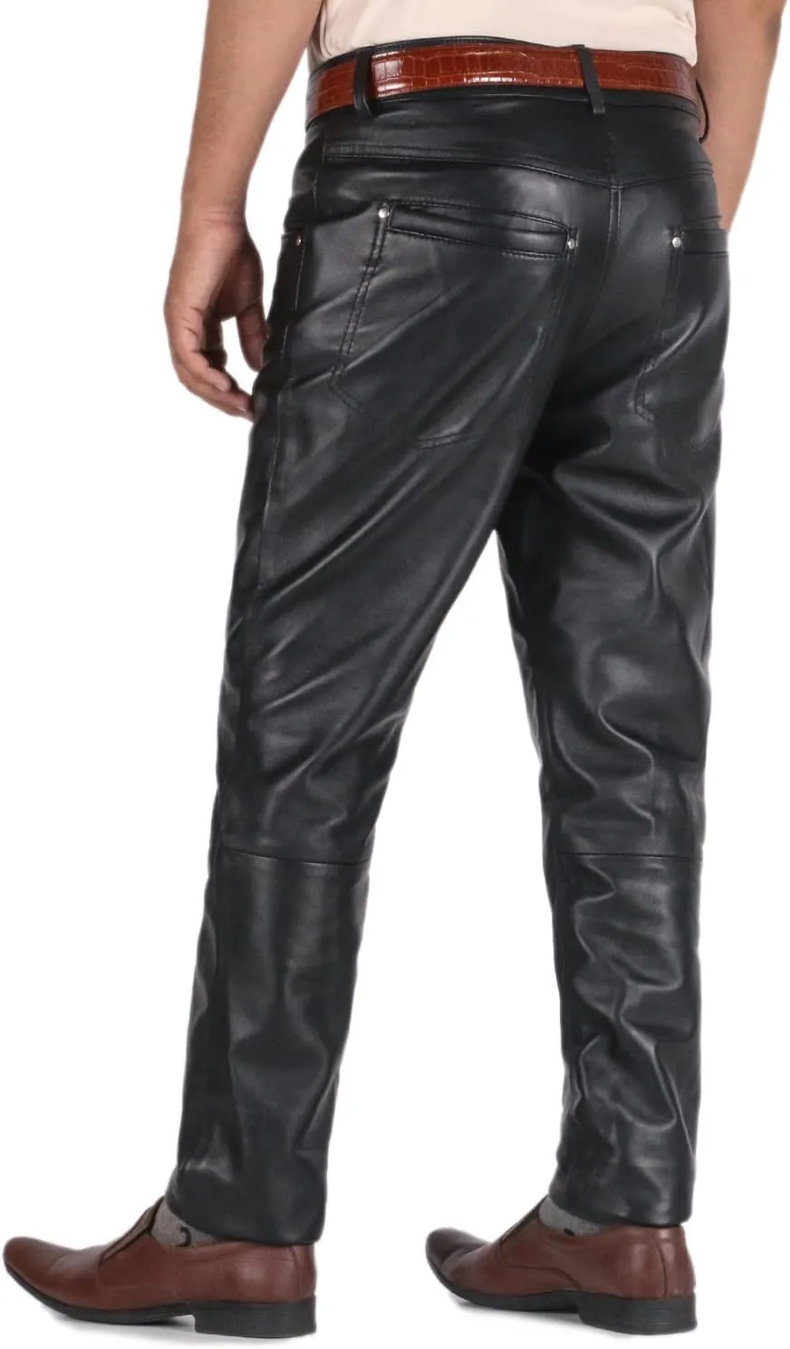 Laverapelle Men's Genuine Lambskin Leather Pants (Black, Leather Jeans) - 1804001