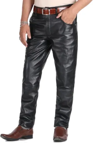 Laverapelle Men's Genuine Lambskin Leather Pants (Black, Leather Jeans) - 1804001