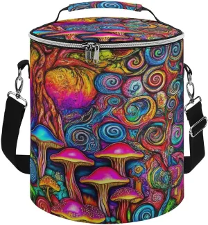 Leak Proof Trippy Mushrooms Painting Insulated Cooling Pack Easy to Carry, Collapsible Backpack Cooler for Outdoor Picnic Lunch Hiking Camping