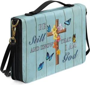 Leather Bible Cover Bible Case, Lightweight Bible Tote Bag with Shoulder Strap, Large Bible Protective Church Bag