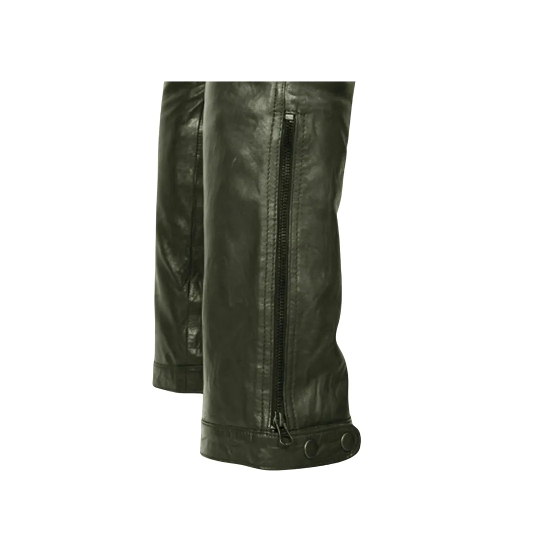 Leather Bikers Pants Leather Quilted Knees