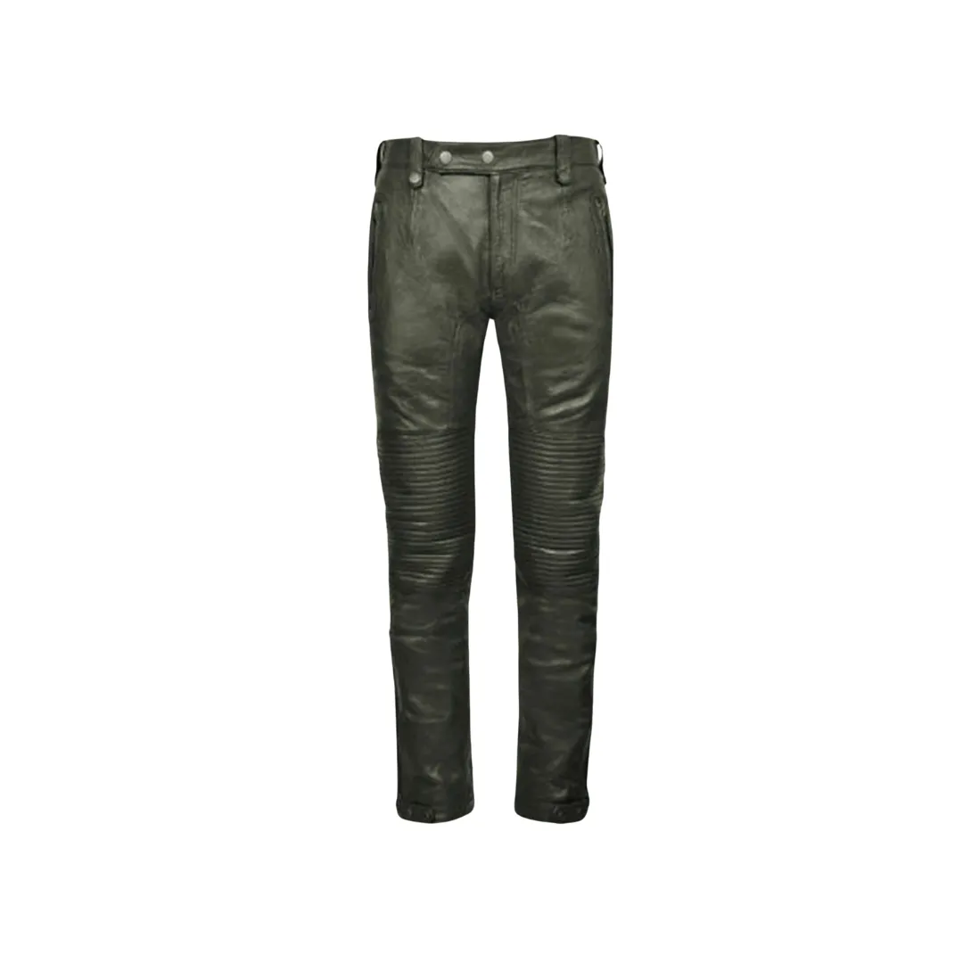 Leather Bikers Pants Leather Quilted Knees
