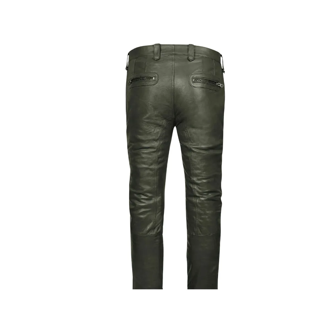 Leather Bikers Pants Leather Quilted Knees