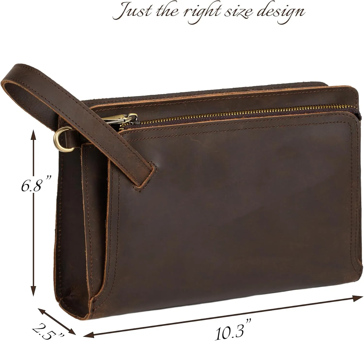 Leather Clutch for Men - Wrist Bag - Men's wallets - Wrist Bag - 10.3x6.8INCH - Includes dustproof gift bag